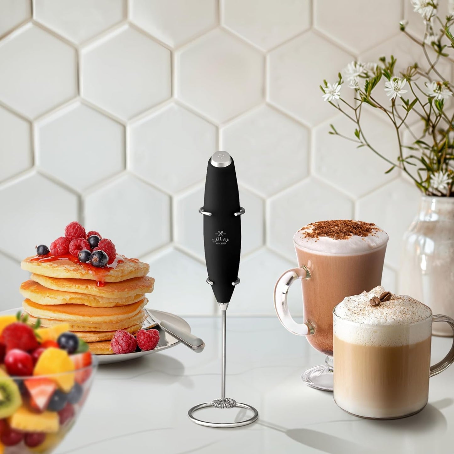 Electric Milk Frother & Foam Maker – Handheld Whisk for Coffee, Matcha & More